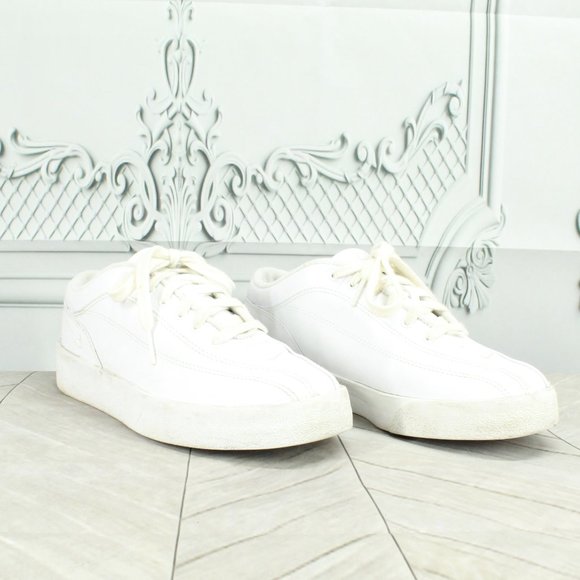 Nike AF1 Air Force One White Leather Lace Up Sneaker Shoes Size 7 - Picture 3 of 9